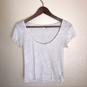 UO Scoop Neck Pretty Pointelle TShirt Lettuce Edge